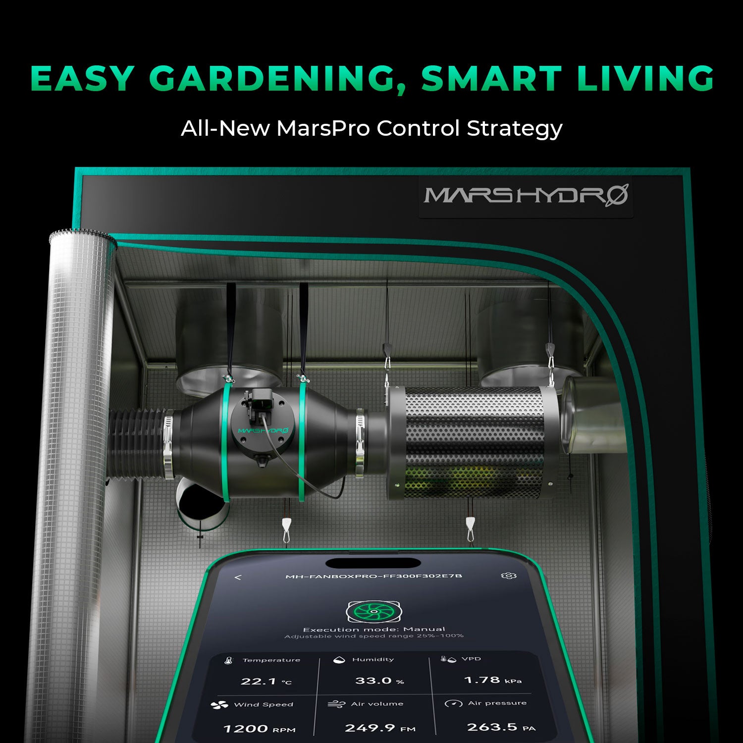 iFresh smartes Abluftset mit App-Steuerung bis 350 m³/h inkl. Schwenkventilator, Stofftöpfe und mehr Zubehör