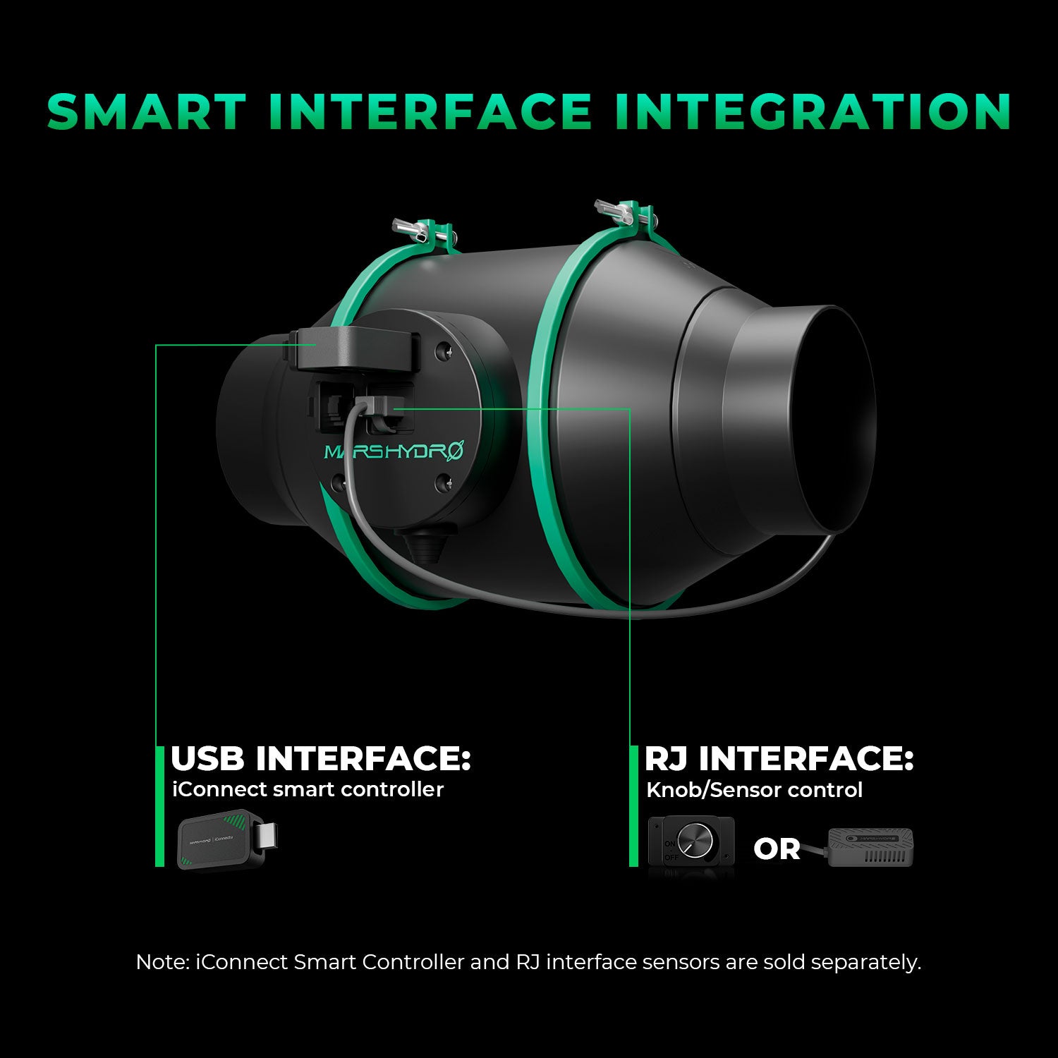 iFresh smartes Abluftset mit App-Steuerung bis 350 m³/h inkl. Schwenkventilator, Stofftöpfe und mehr Zubehör