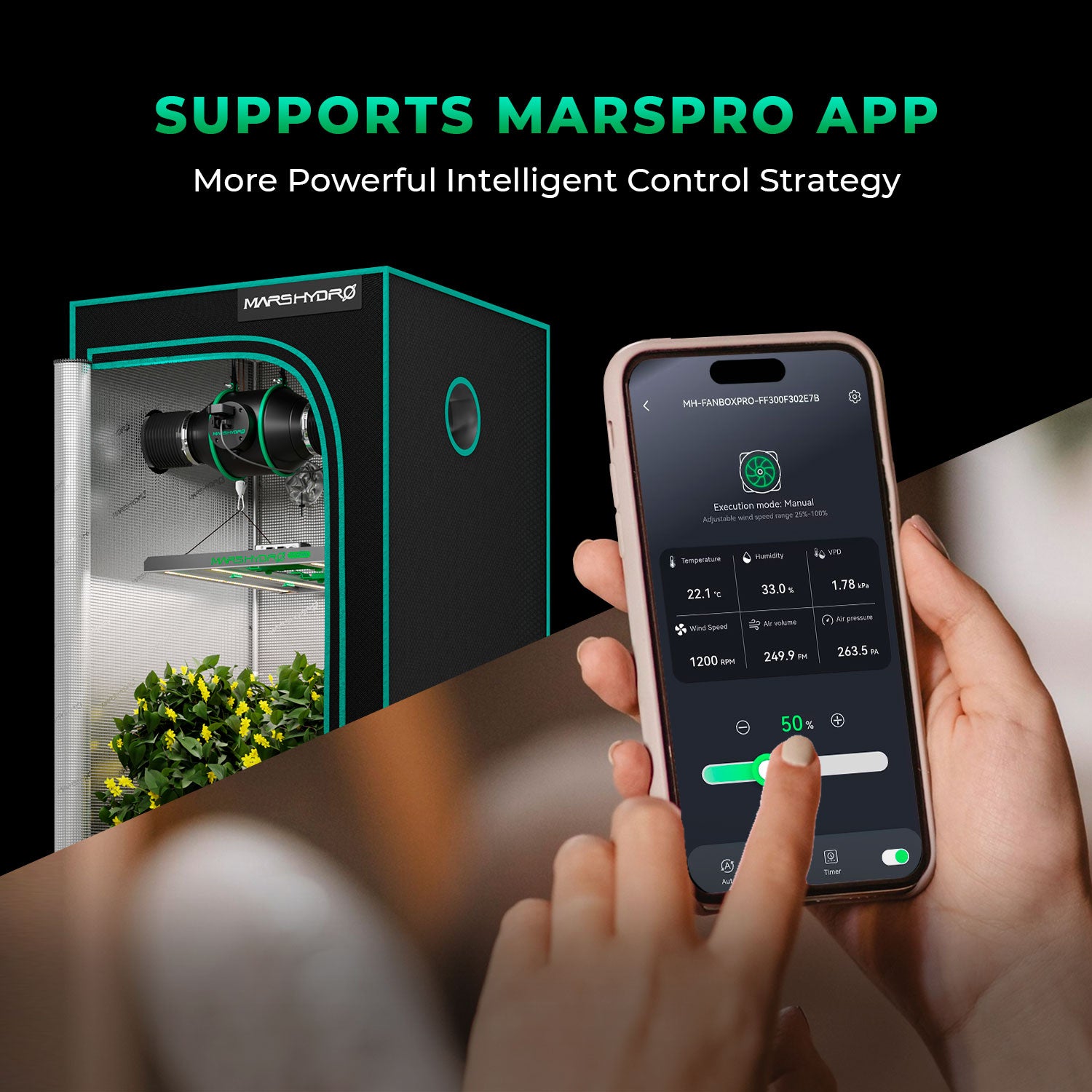 iFresh smartes Abluftset mit App-Steuerung bis 350 m³/h inkl. Schwenkventilator, Stofftöpfe und mehr Zubehör
