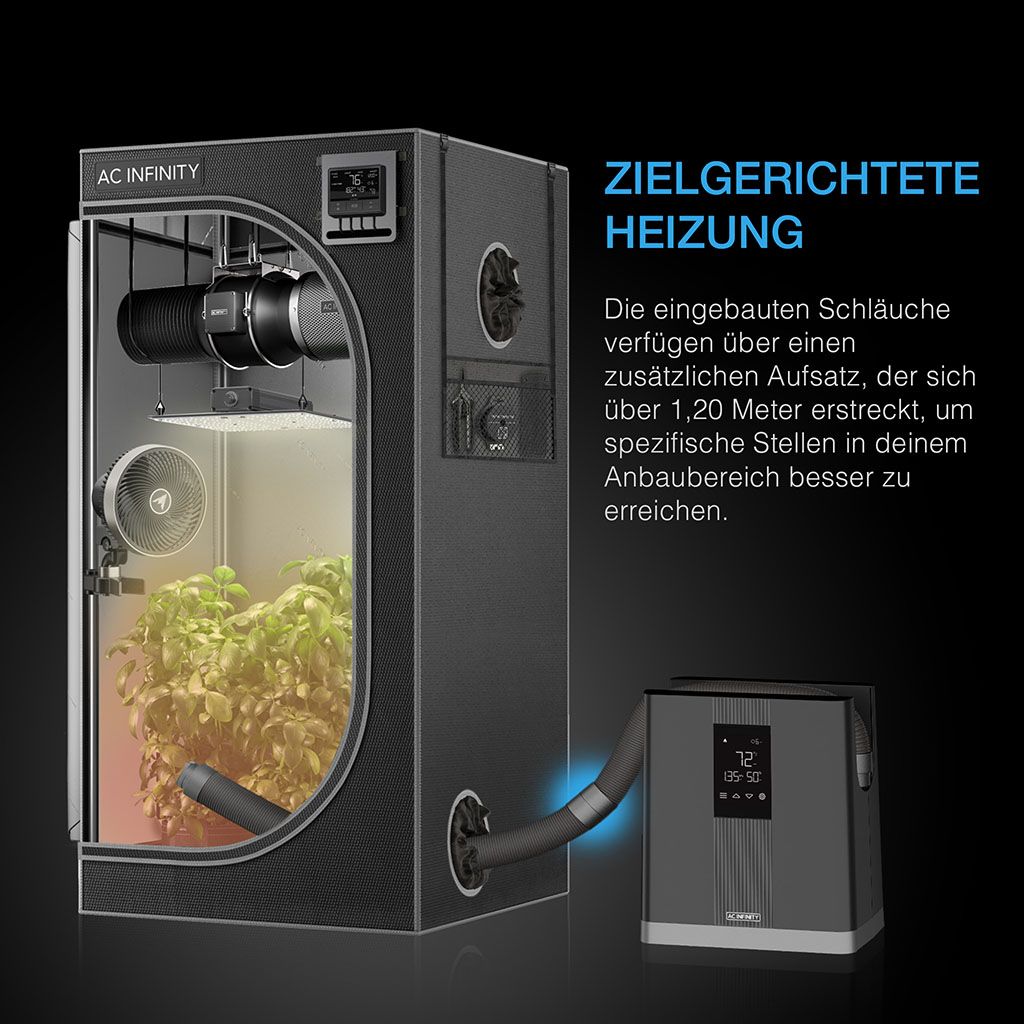 Smartes All-in-One Komplettset (150x150x200 cm) 730 Watt IONFRAME EVO8 Samsung LED mit Luftbefeuchter, Heizgerät und CONTROLLER AI+