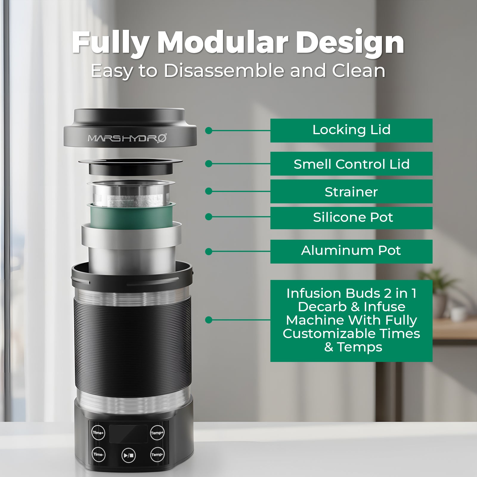 Decarboxylator & Infuser mit Temperatursteuerung für Butter, Öl & Tinkturen