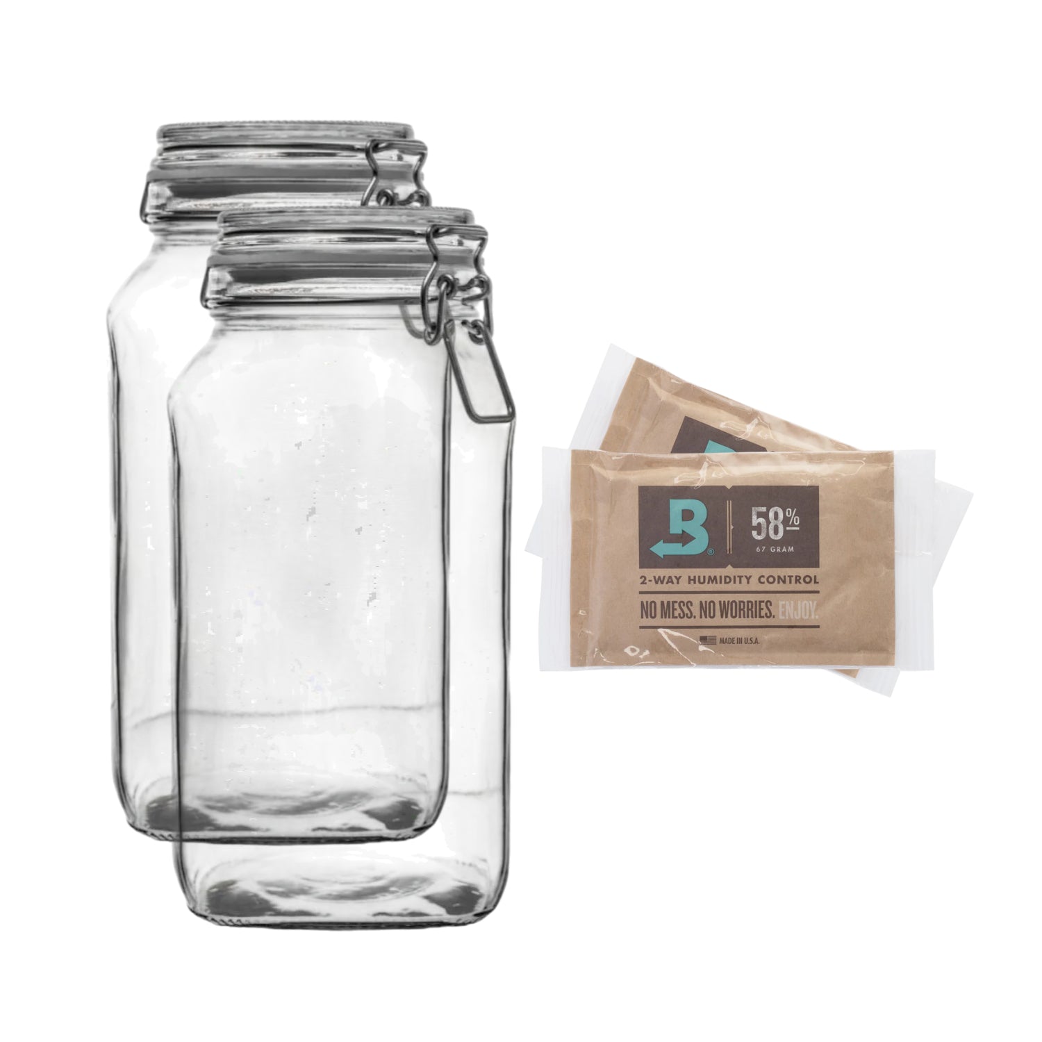 Fermentations-Starterset: 2500 ml Gläser + Boveda 58% Feuchtigkeitspads
