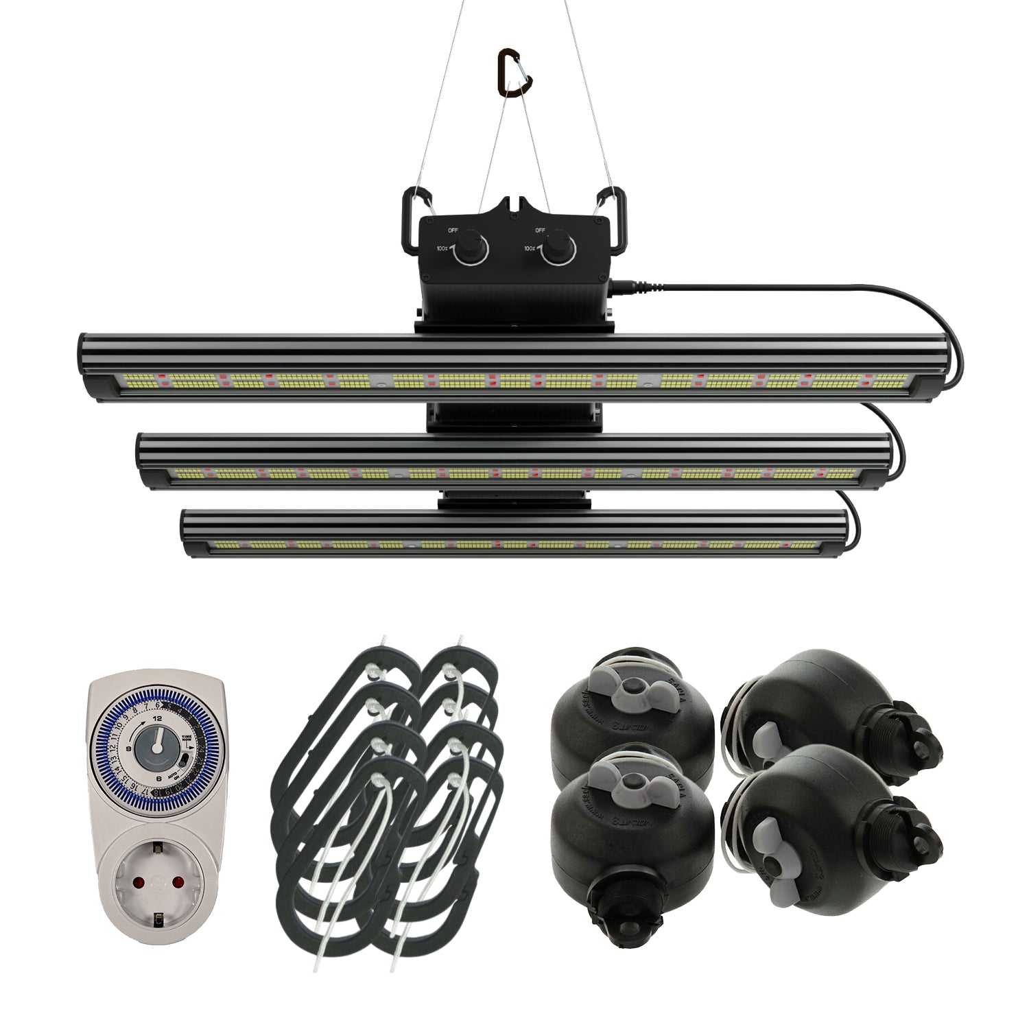 GCx-9 PWR LED 360 Watt + TBOX Zeitschaltuhr + Easy Rolls Aufhängung