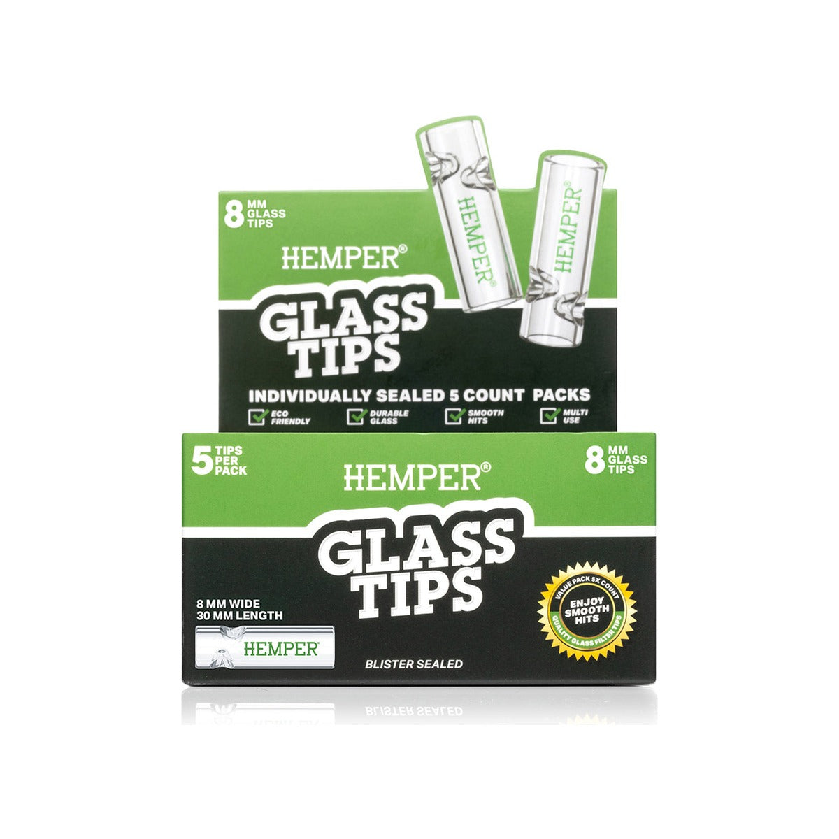 Hemper Glasfilter Tips – 5 Stück | 6–10 mm – Hemper Glass Filter Tips 5pcs 8mm Produktansicht 2