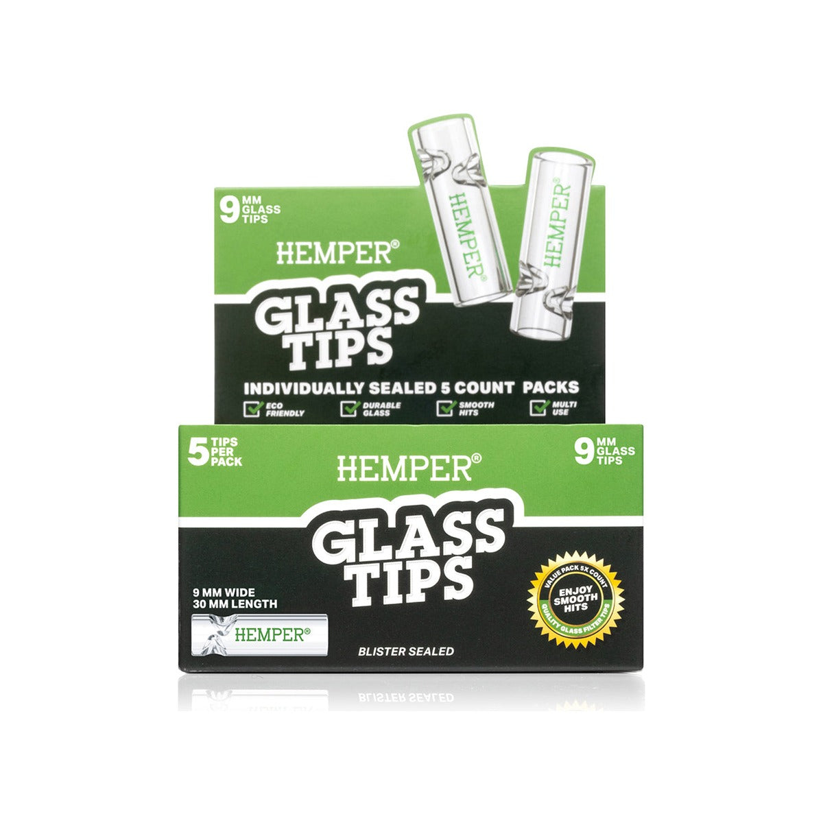 Hemper Glasfilter Tips – 5 Stück | 6–10 mm – Hemper Glass Filter Tips 5pcs 9mm Produktansicht 2