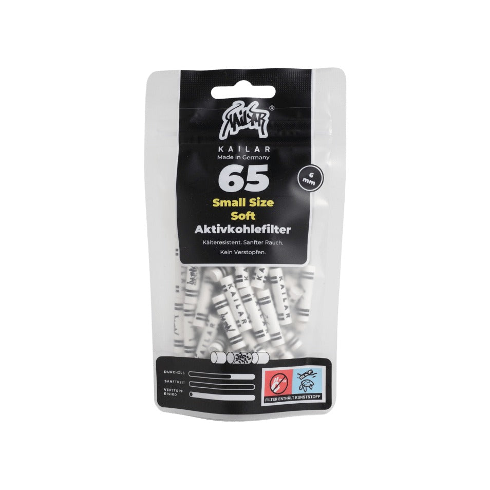 Kailar Soft Aktivkohlefilter Ø 6 mm – White (Pack of 65) Hauptansicht