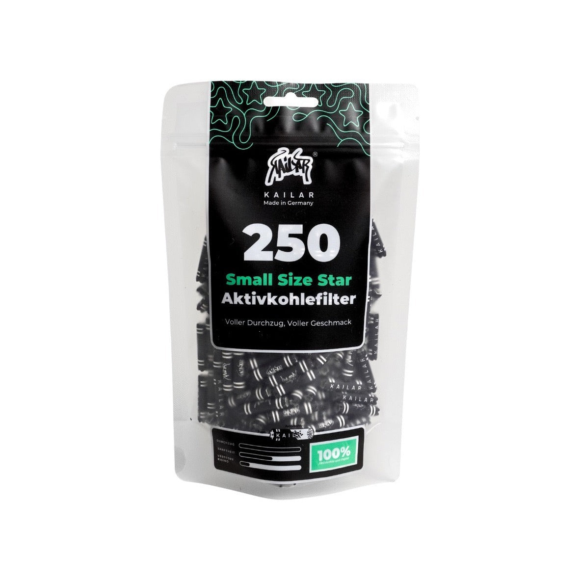Kailar Star Aktivkohlefilter Ø 6 mm – Black (Pack of 250) Hauptansicht