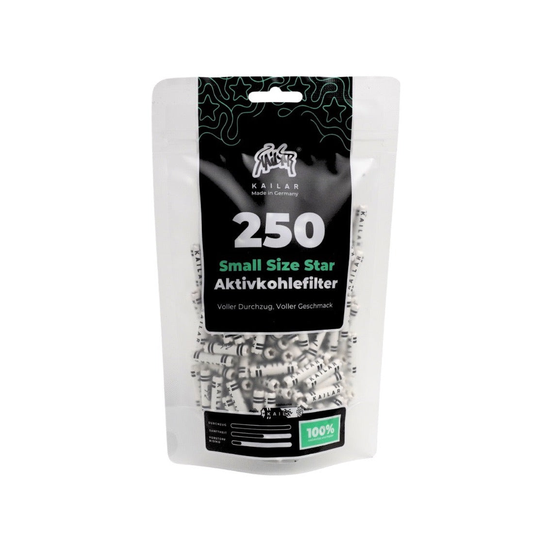 Kailar Star Aktivkohlefilter Ø 6 mm – White (Pack of 250) Hauptansicht