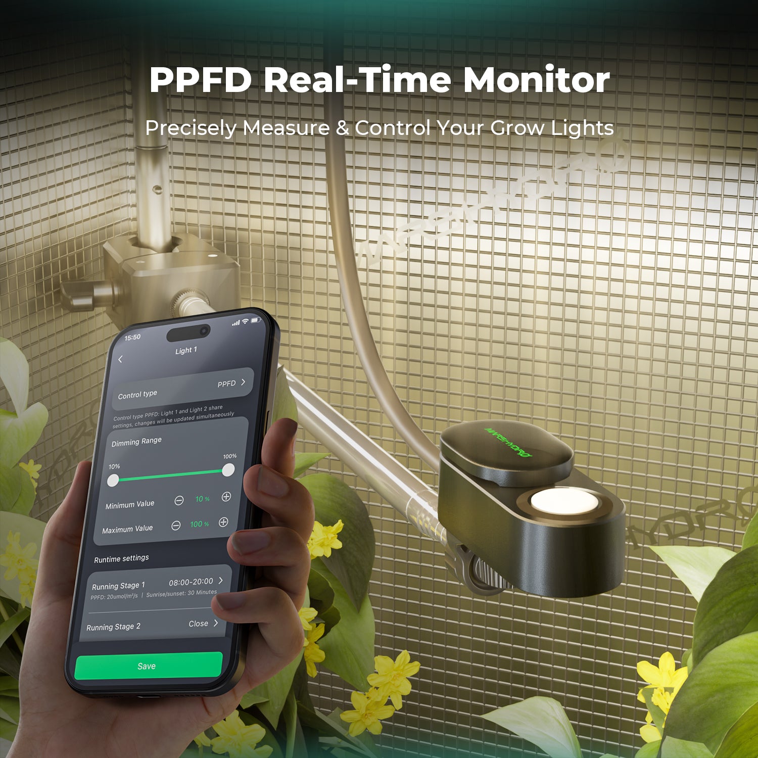 PAR, CO₂ und Boden Sensor für iControl Smart Controller oder iHub Pro smarte Steckdosenleiste