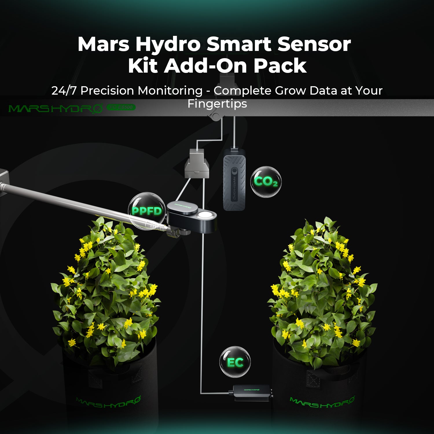 PAR, CO₂ und Boden Sensor für iControl Smart Controller oder iHub Pro smarte Steckdosenleiste