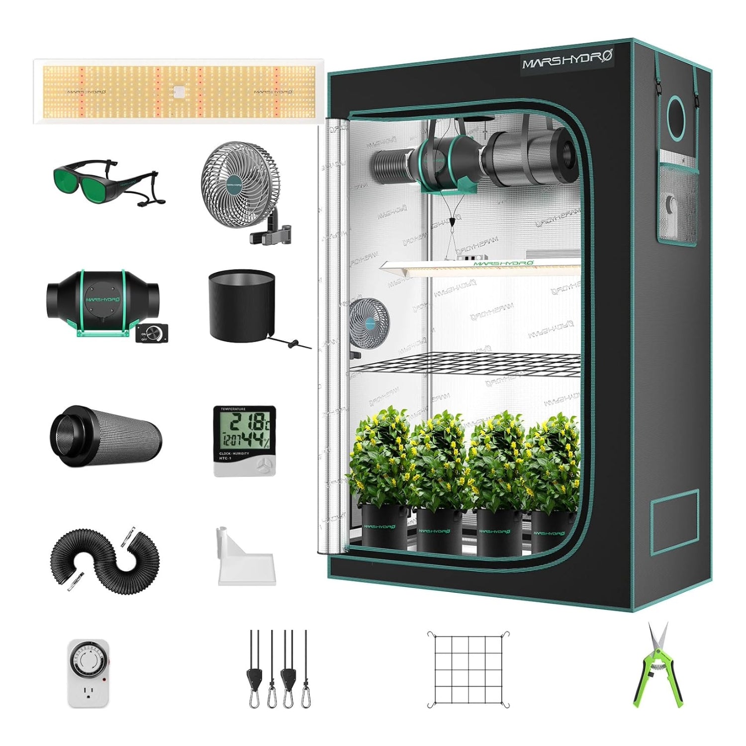 Komplettset (120x60x180 cm) 300 Watt TSL LED
