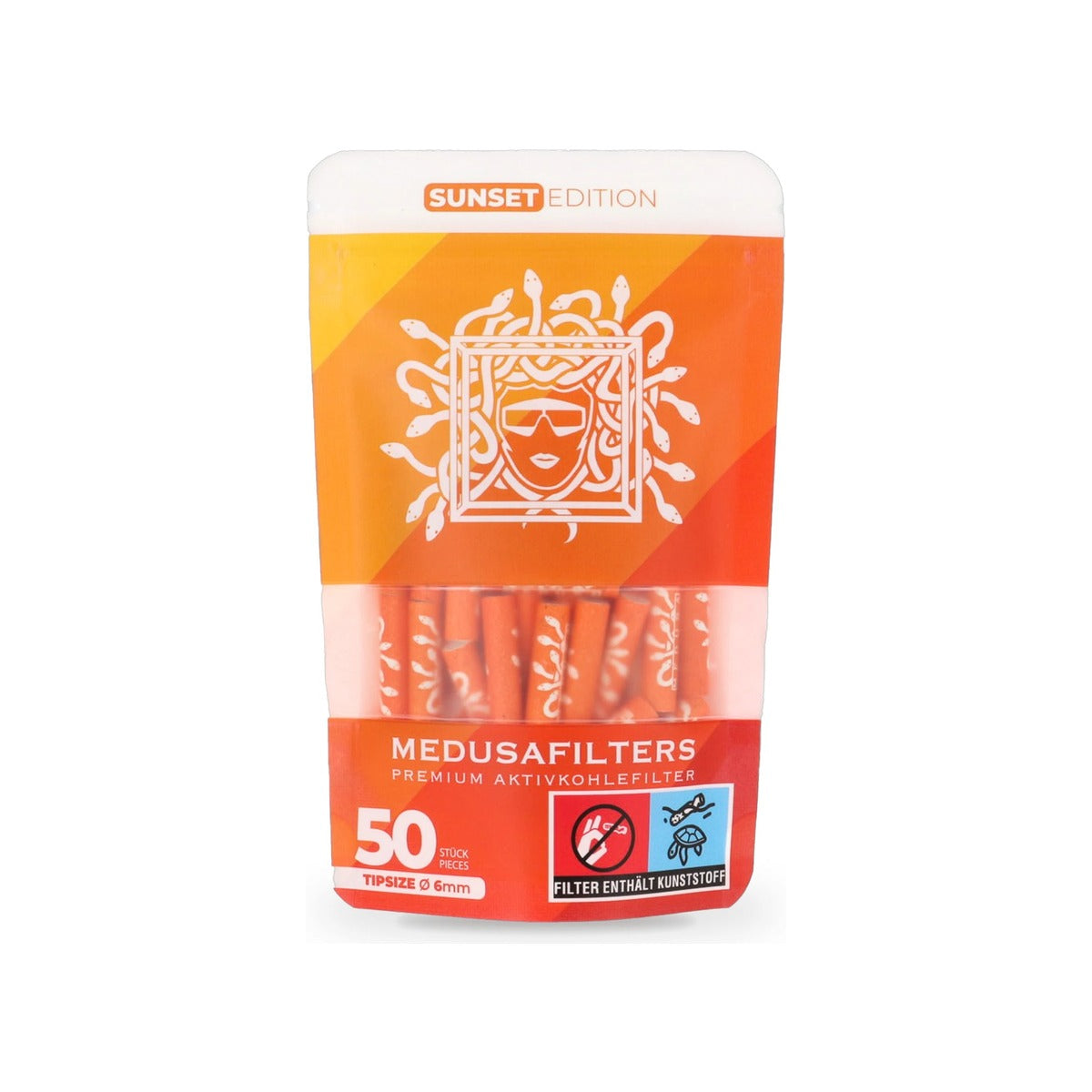 Medusa Aktivkohlefilter Ø 6 mm – 50 Stück – Sunset (Pack of 50) Hauptansicht