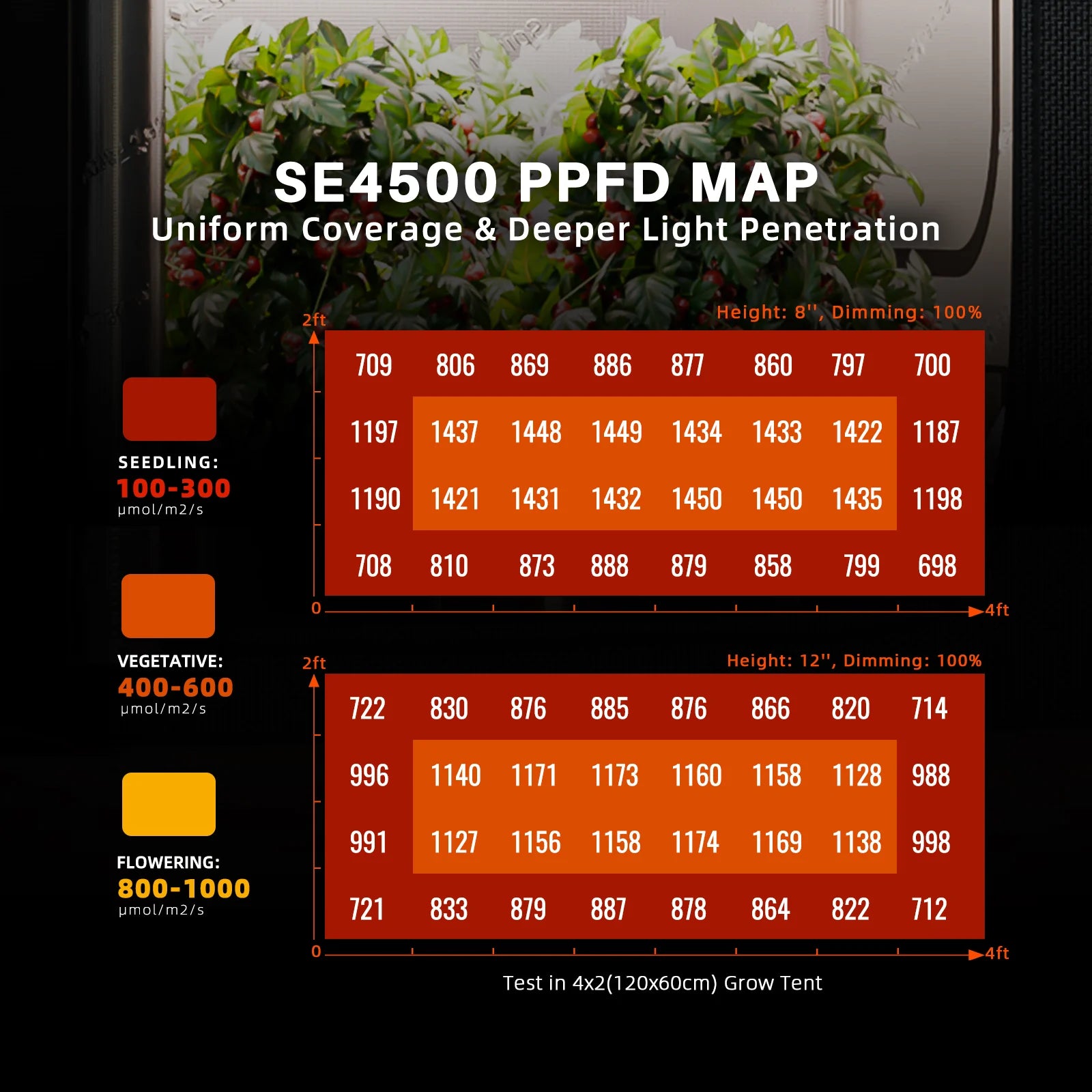 Komplettset (140x70x200 cm) 320 Watt SE4500 EVO LED mit GGS für smarte Steuerung