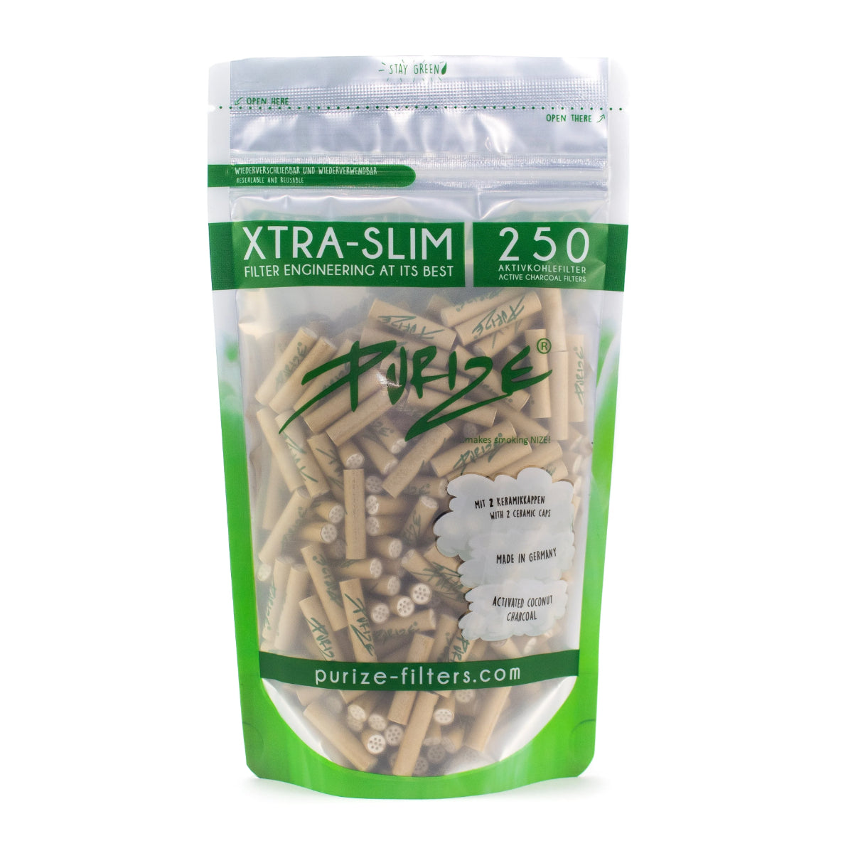 250 Stück XTRA Slim Aktivkohlefilter im Beutel Ø 5,9 mm