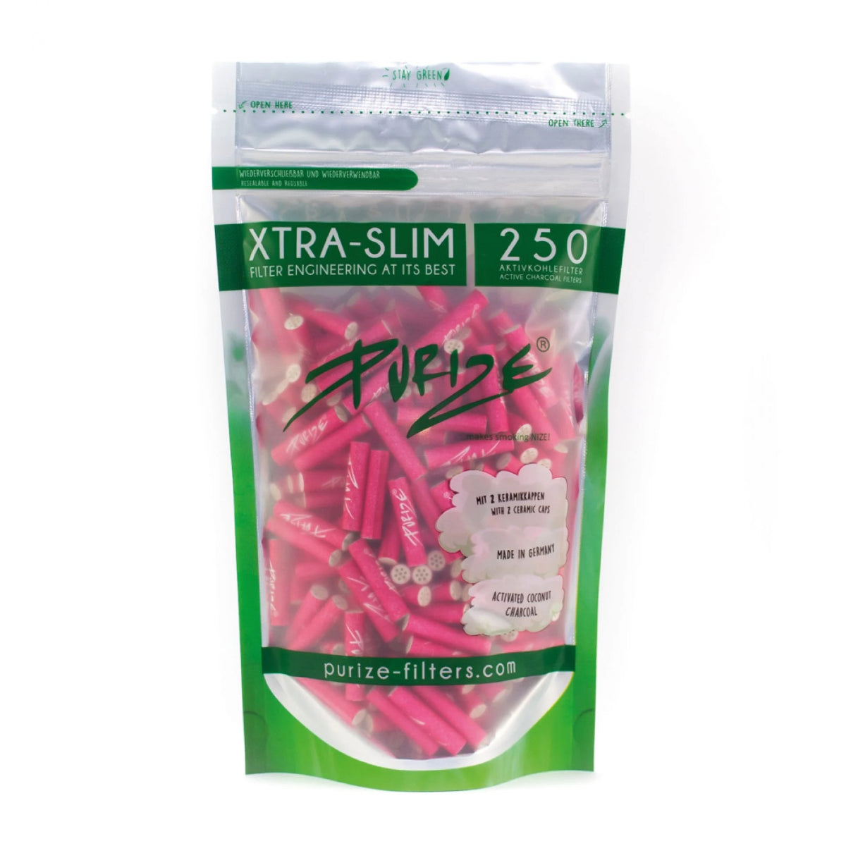 250 Stück XTRA Slim Aktivkohlefilter im Beutel Ø 5,9 mm