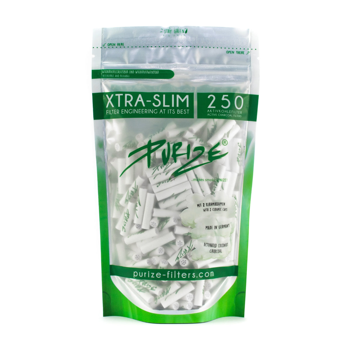 250 Stück XTRA Slim Aktivkohlefilter im Beutel Ø 5,9 mm