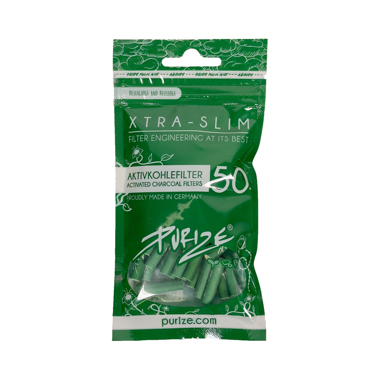 50 Stück XTRA Slim Aktivkohlefilter im Beutel Ø 5,9 mm