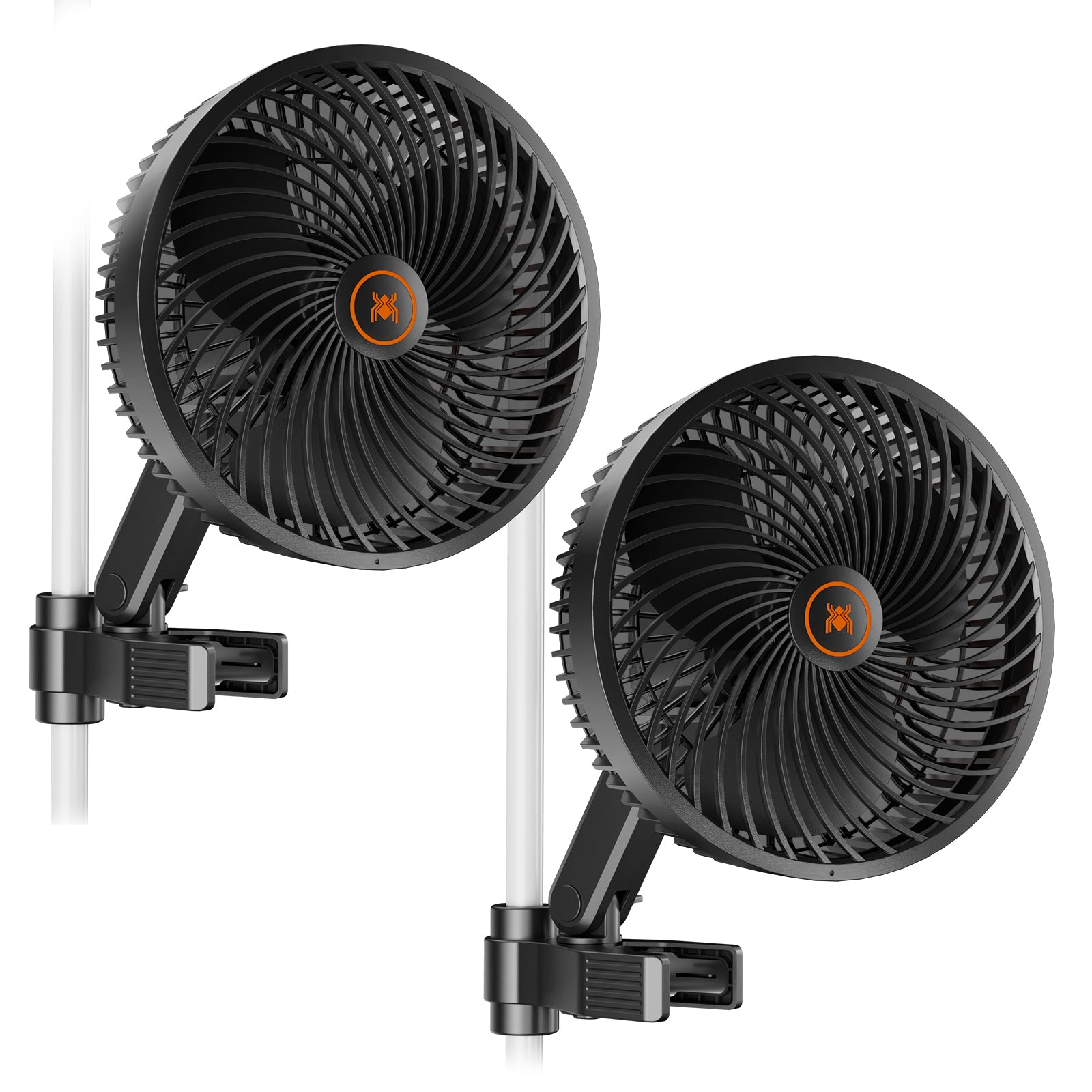 2er Set smarter Schwenkventilator mit Stangenclip Ø 15 cm 8 Watt