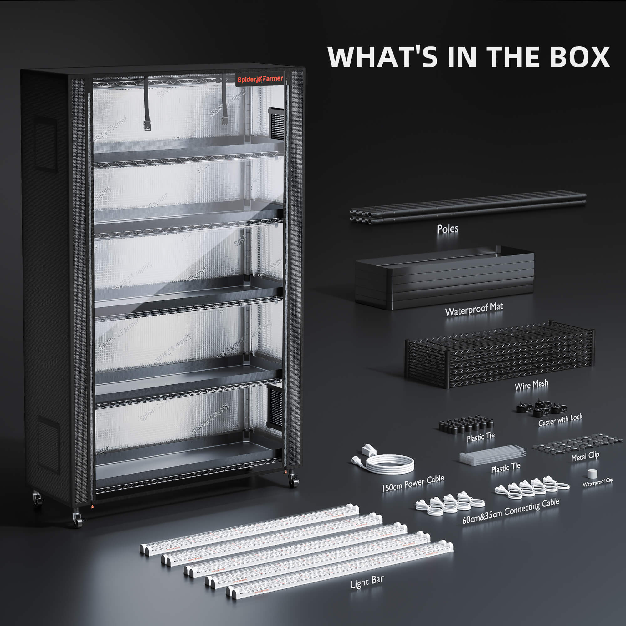 Anzucht/Stecklinge Komplettset (110x40x180 cm) 220 Watt LED