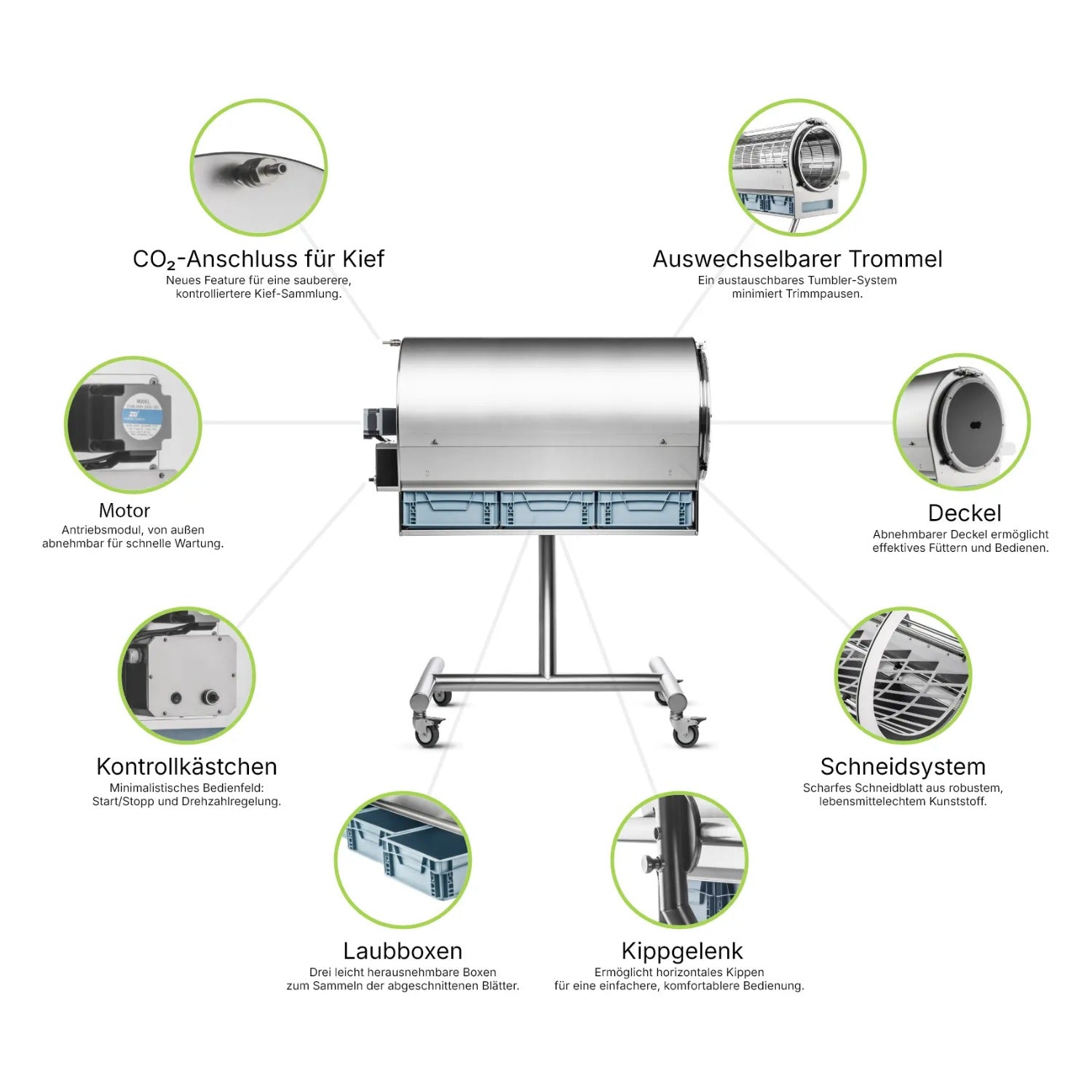 Dry Trimmer XL elektrische Trockentrimmer-Maschine 30kg/h