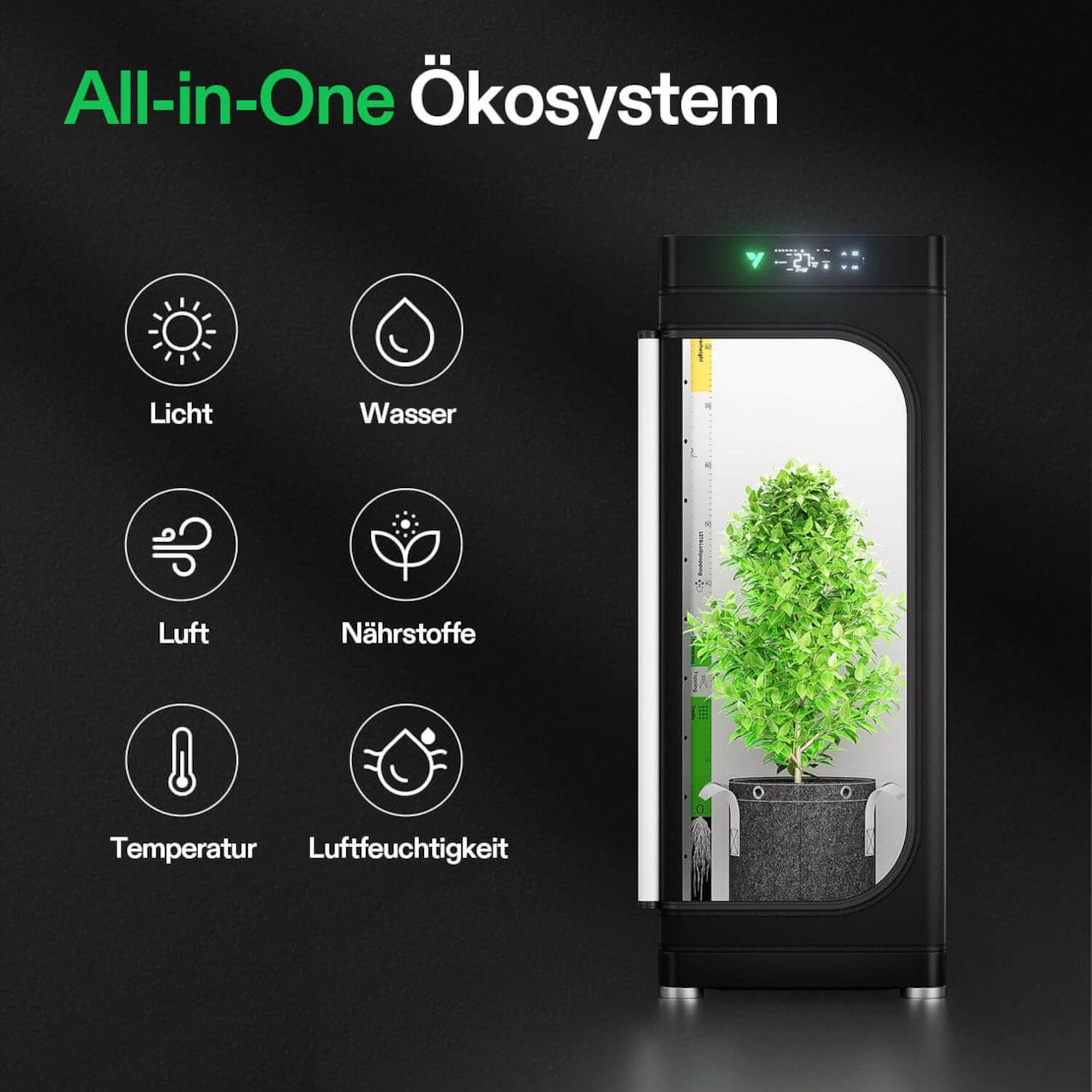 VGrow Smartes Komplettset (45×45×122 cm) 100 Watt