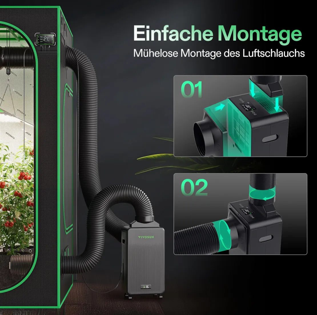 AeroDrain D12 smarter Luftentfeuchter 300 Watt und 2 Liter Tank