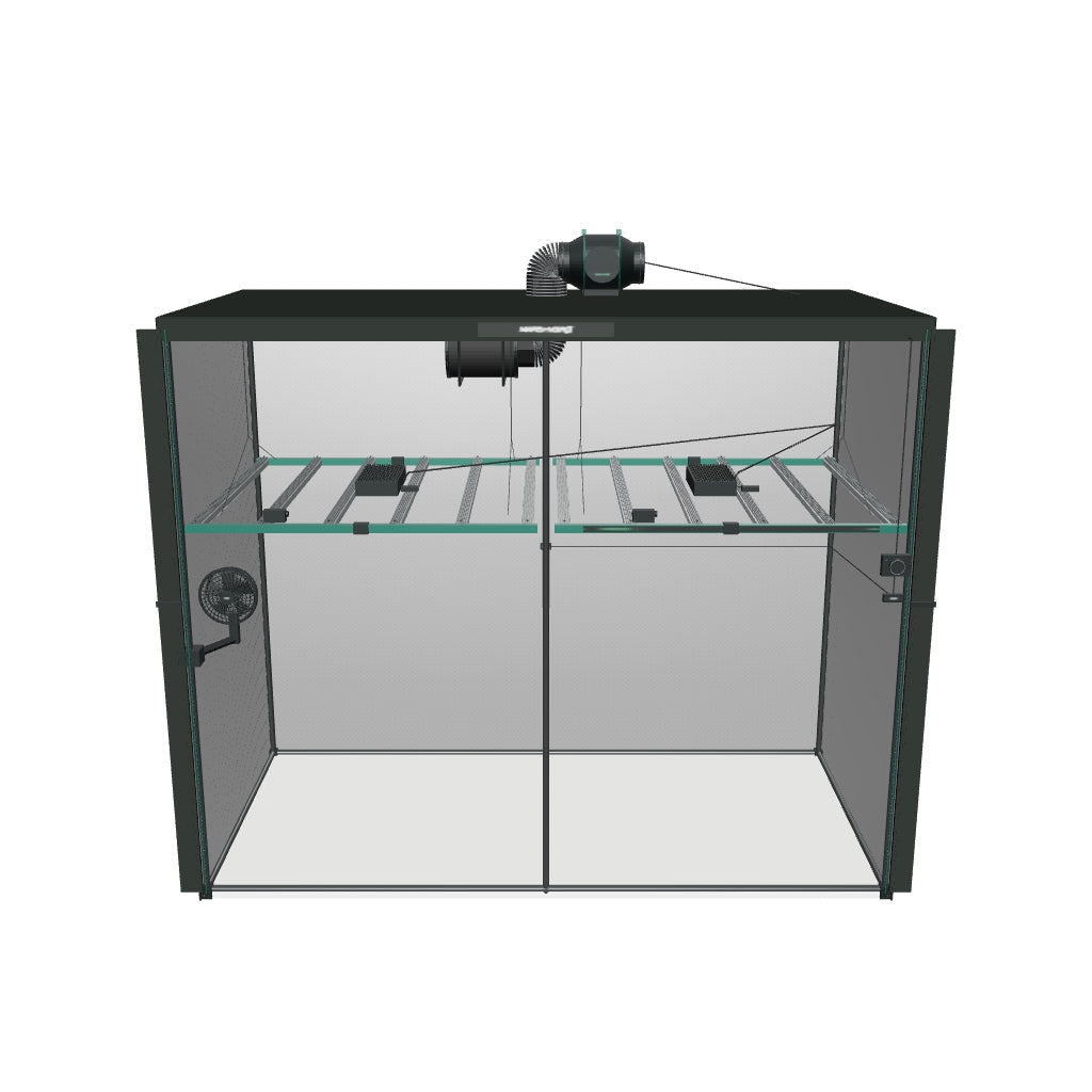 Mars Hydro Komplettset (240x120x200 cm) 1600 Watt FC 8000 EVO LED mit iFresh für App-Steuerung – fotobasierte 3D-Ansicht