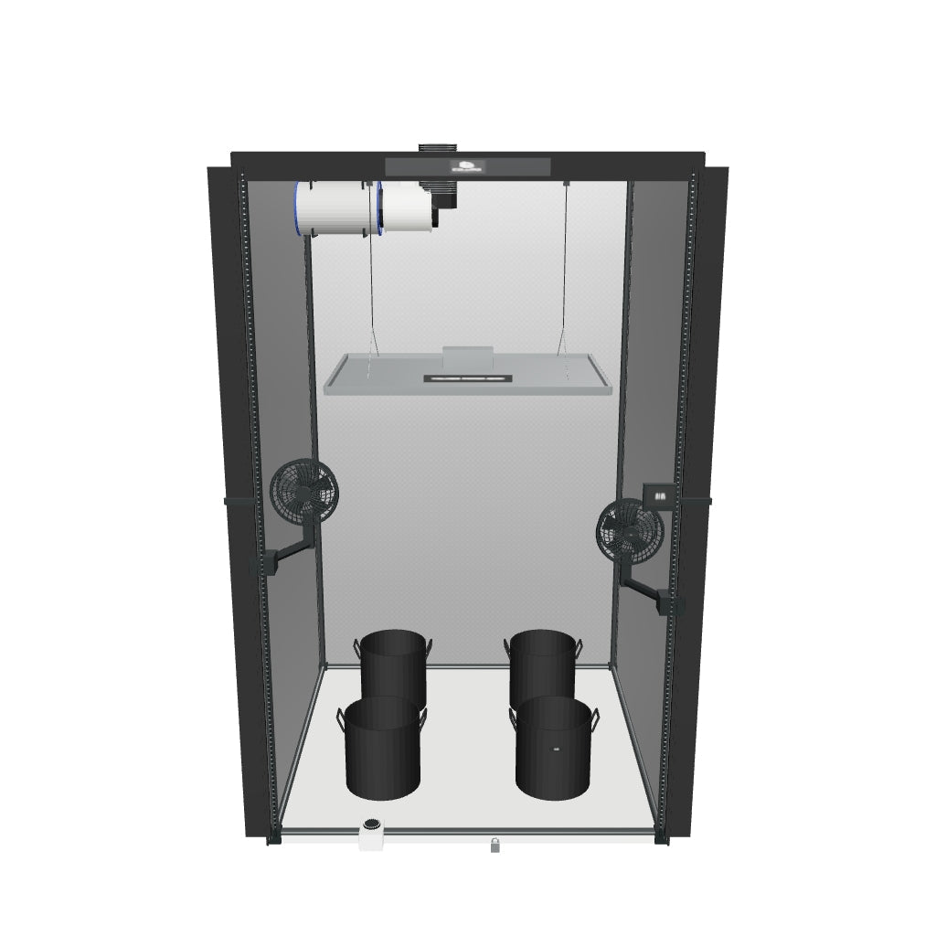 Komplettset (120x120x200 cm) 480 Watt Caluma Force LED – 3D-Ansicht