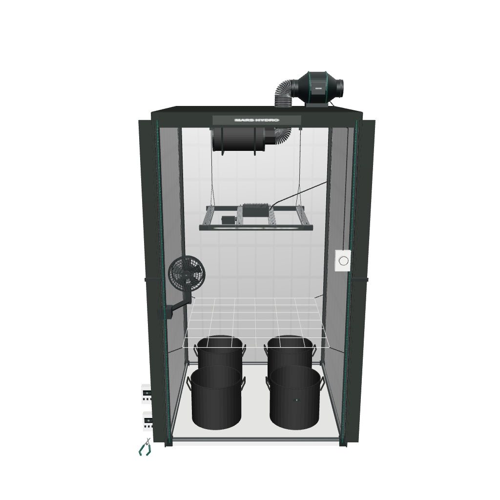 Mars Hydro Komplettset (100x100x180 cm) 300 Watt FC-E 3000 LED – interaktives 3D-Komplettset mit enthaltenen Komponenten