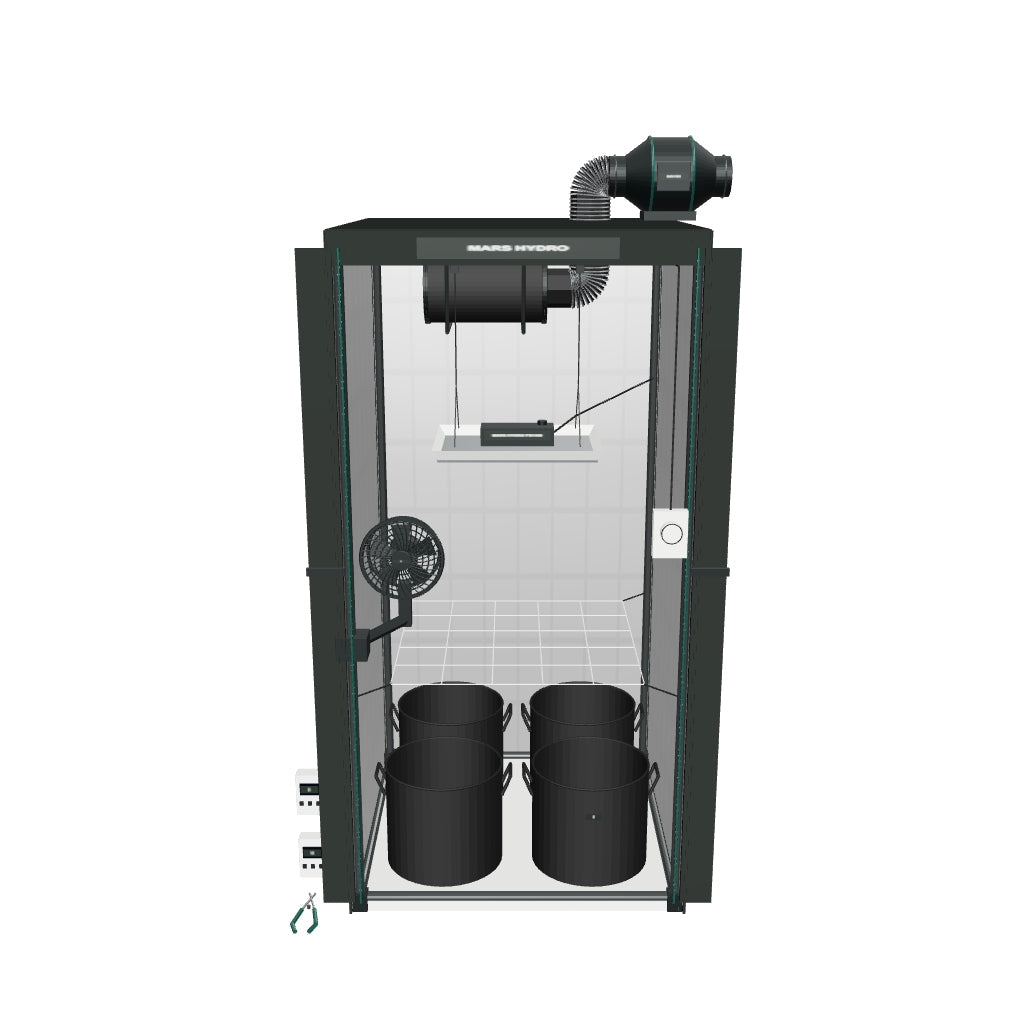 Mars Hydro Komplettset (80x80x160 cm) 150 Watt TS 1000 LED – interaktives 3D-Komplettset mit enthaltenen Komponenten