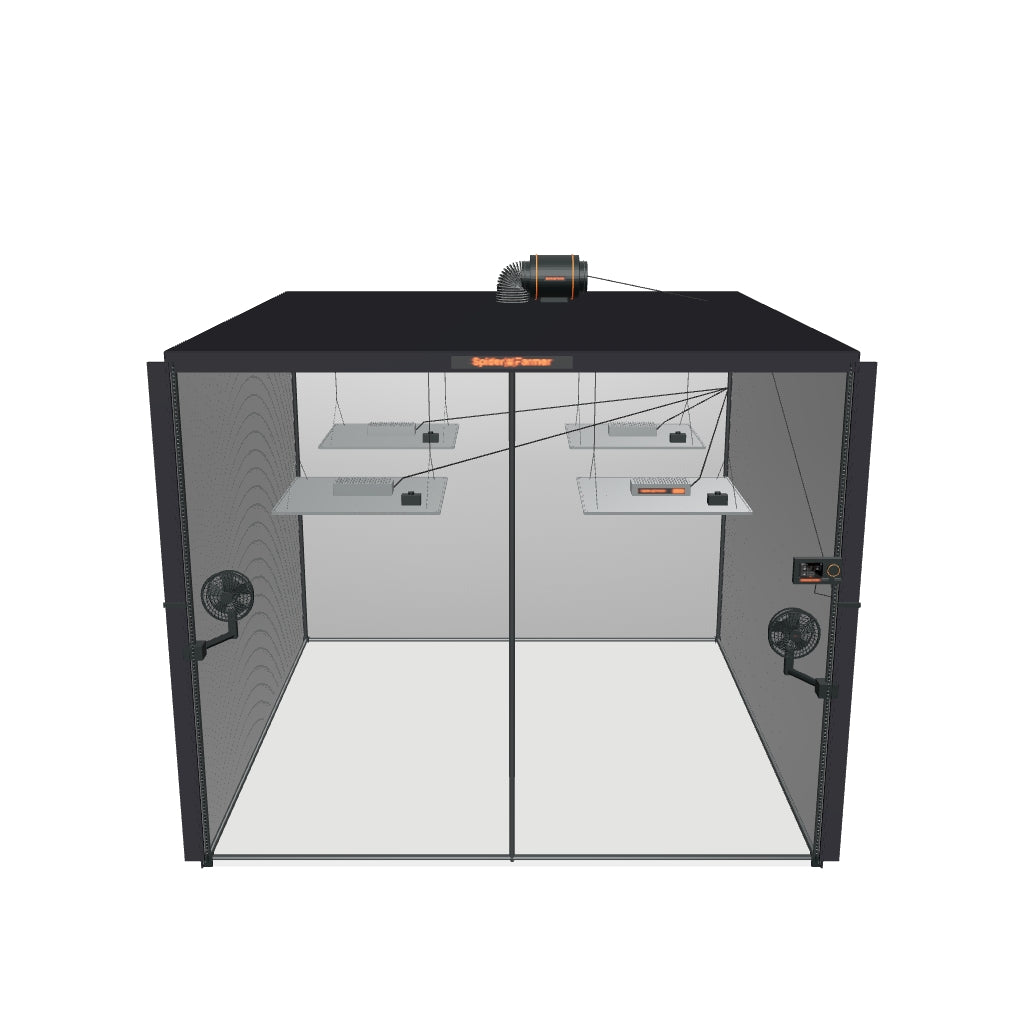Spider Farmer Komplettset (240x240x200 cm) 1800 Watt SF4000 LED mit GGS für smarte Steuerung – fotobasierte 3D-Ansicht
