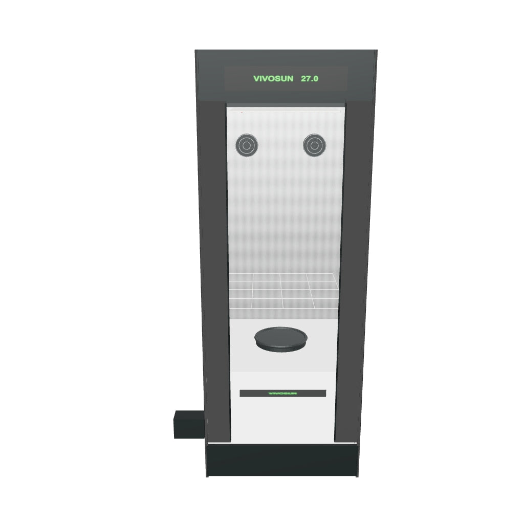 VGrow Y18 Smart Box & DWC Set – 3D-Ansicht mit transparenter Abdeckung