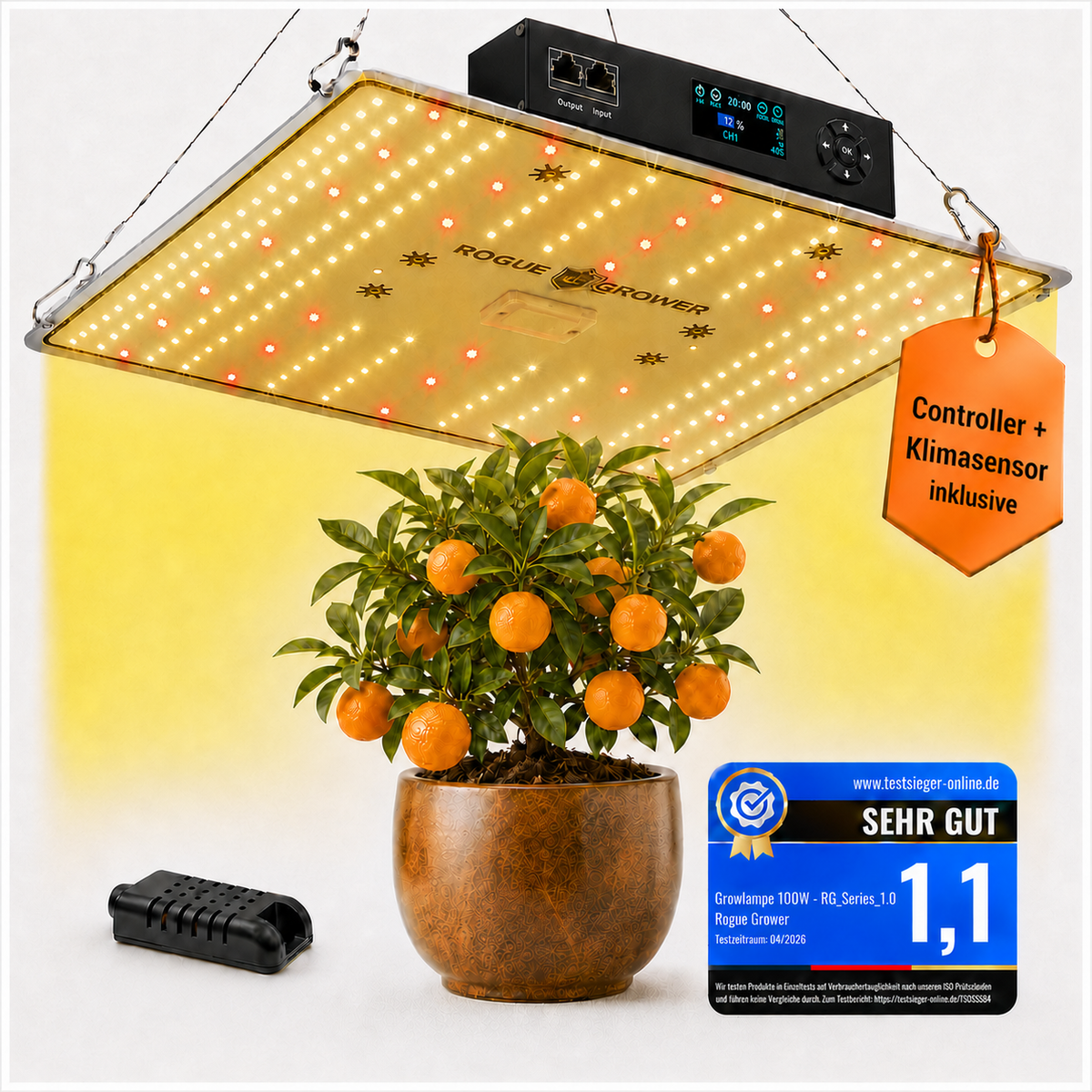 Rogue Grower Smart LED 100 Watt mit Smart Cockpit und externem Klimasensor