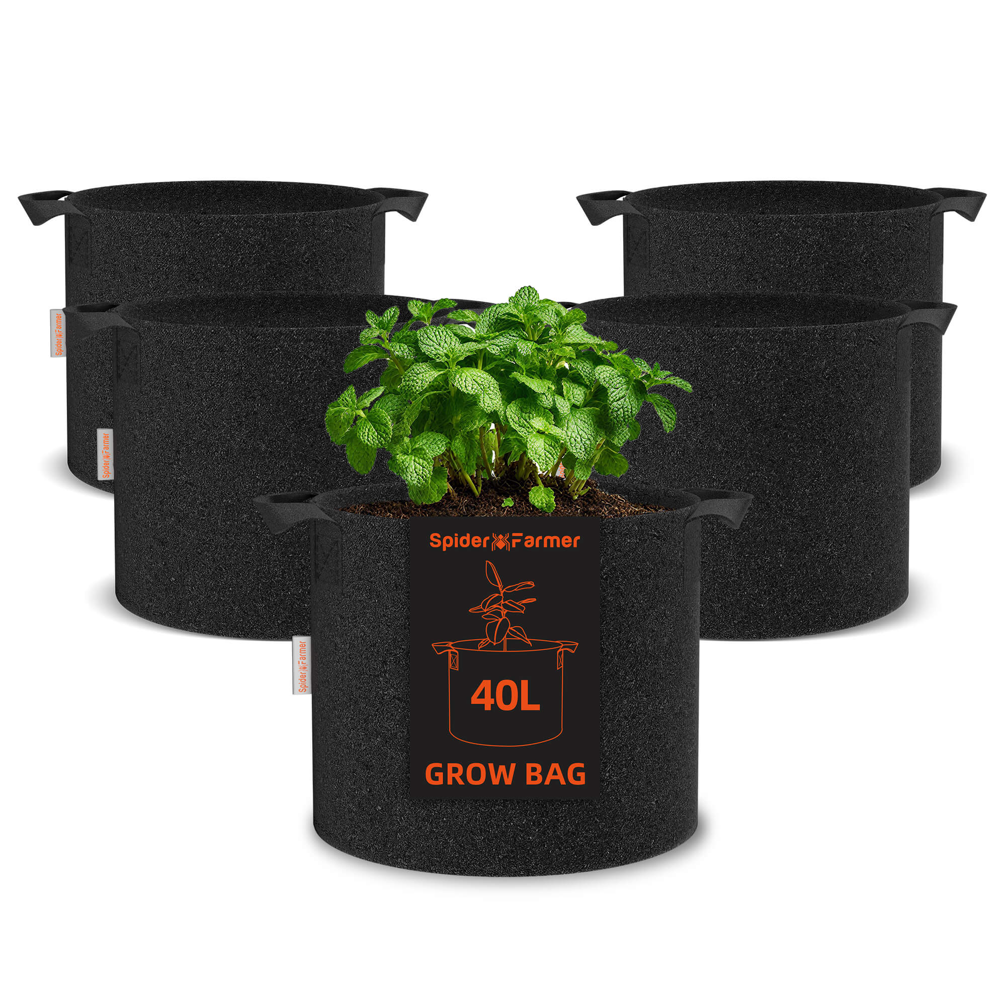 5er Set Stofftöpfe 40 L