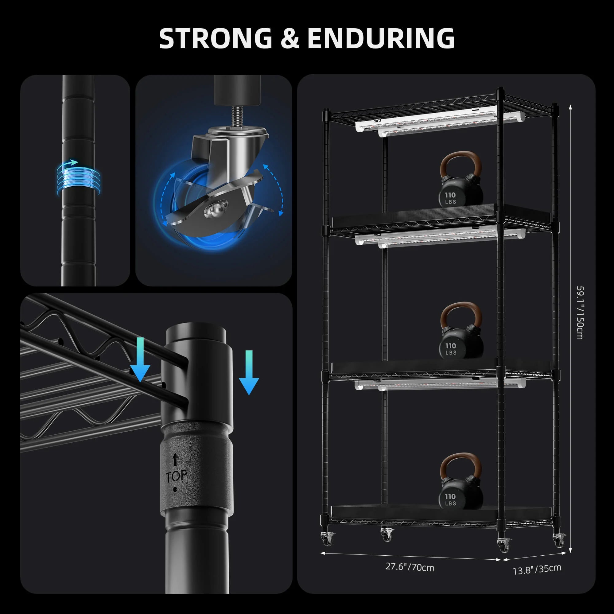 Anzucht/Stecklinge Komplettset (70x35x150 cm) 108 Watt LED
