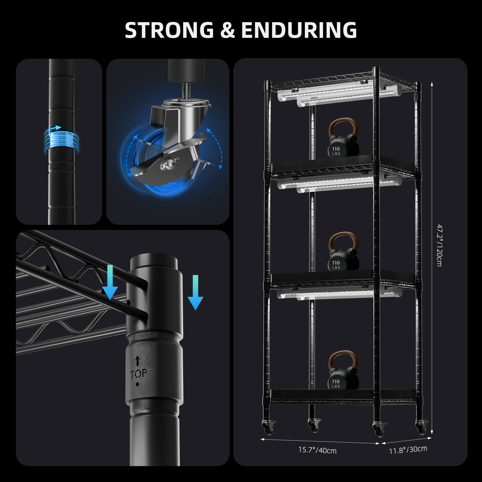 Anzucht/Stecklinge Komplettset (40x30x120 cm) 54 Watt LED