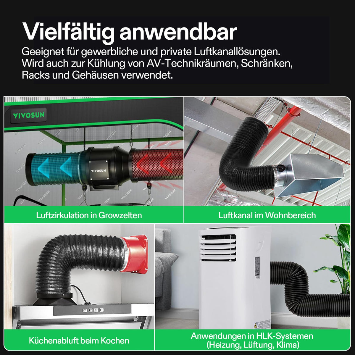 VIVOSUN Flex-Air Lüftungsrohr 15 cm × 2,4 m mit Klemmen – Galerie 6