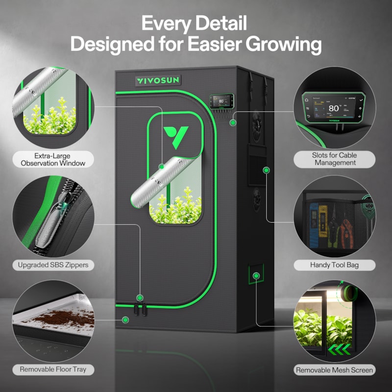 VIVOSUN P224 Growbox 60×60×120 cm – Galerie 5