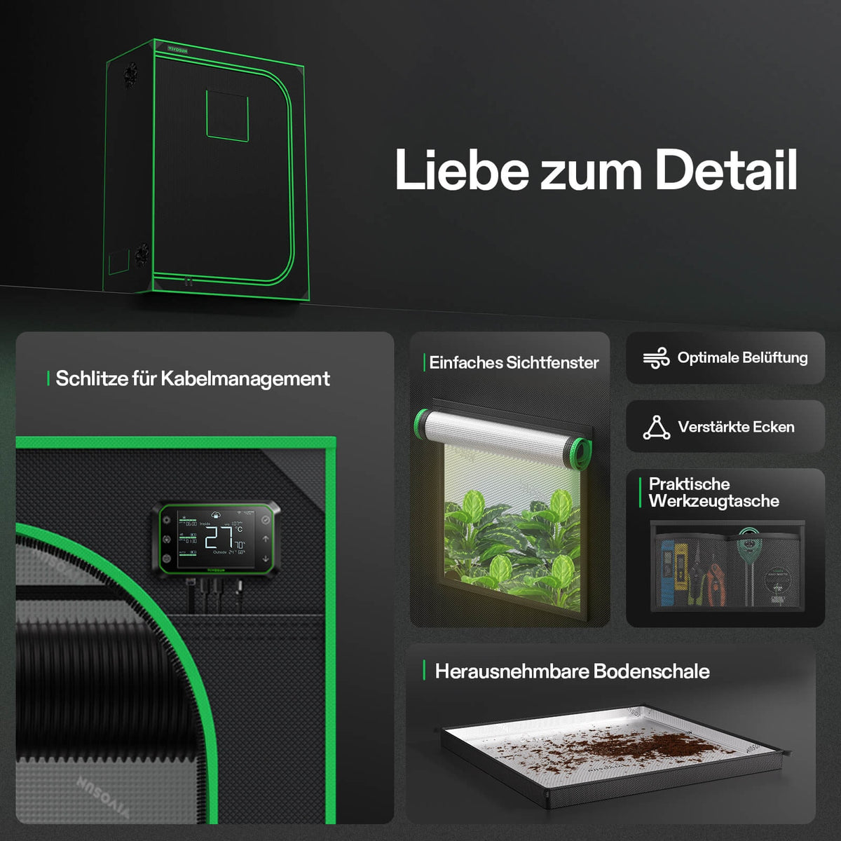 VIVOSUN S538 Growbox 150×80×200 cm – Galerie 8