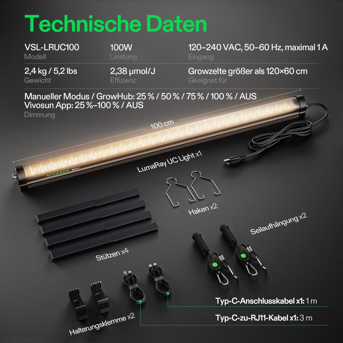 VIVOSUN LumaRay Under Canopy 100W LED-Zusatzbeleuchtung – Galerie 6