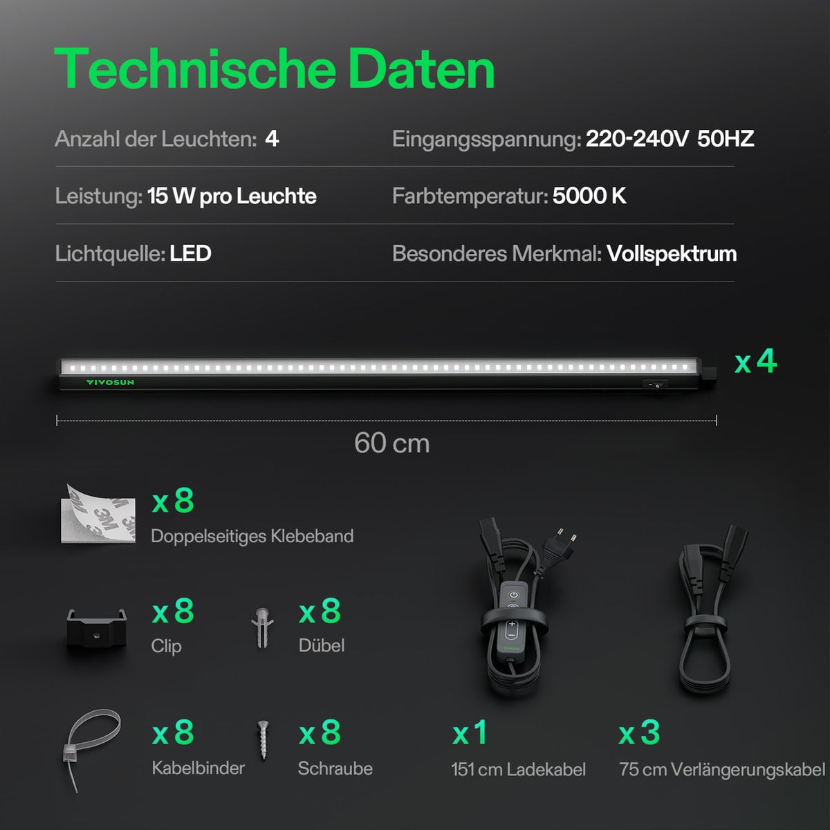 VIVOSUN T5 Linear 60W LED Pflanzenlampe 60 cm (4er-Set) – Galerie 9
