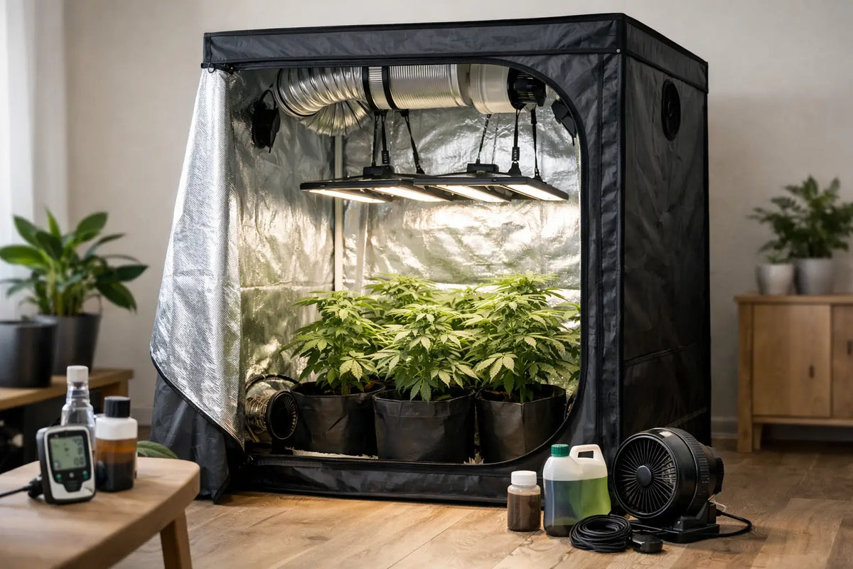Growbox Set 120x120: Größe, Leistung, Ausstattung