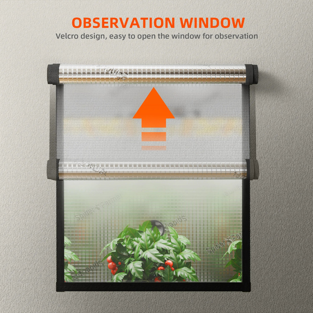 Spider Farmer Pro Komplettset 90x90x180 cm – Pro Growbox Sichtfenster