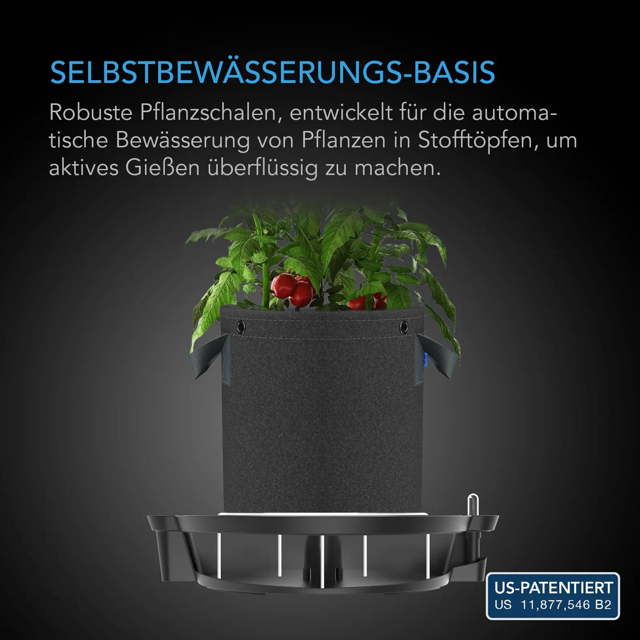 XL Selbstbewässerungsbasis für große Stofftöpfe 4er Set