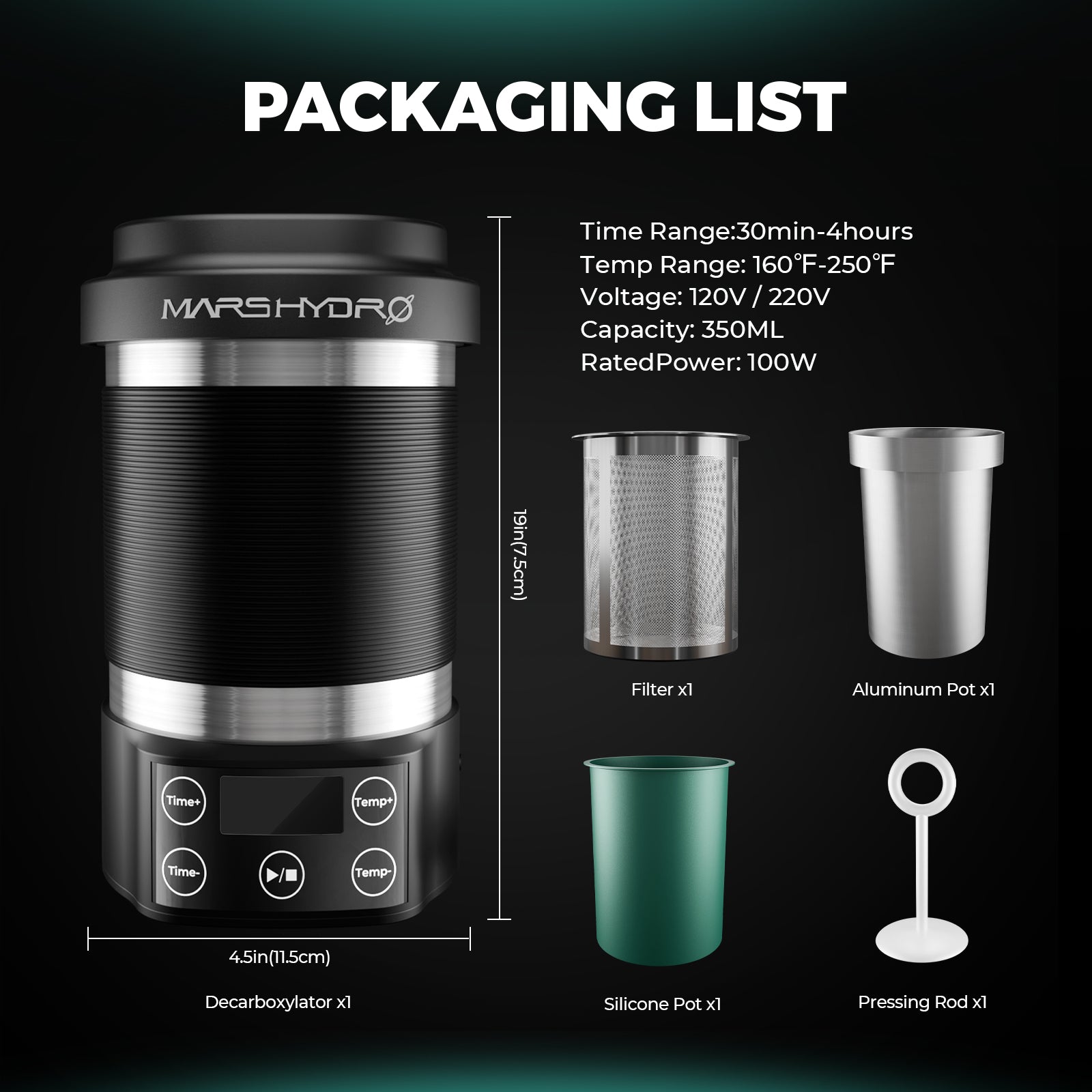 Decarboxylator & Infuser mit Temperatursteuerung für Butter, Öl & Tinkturen