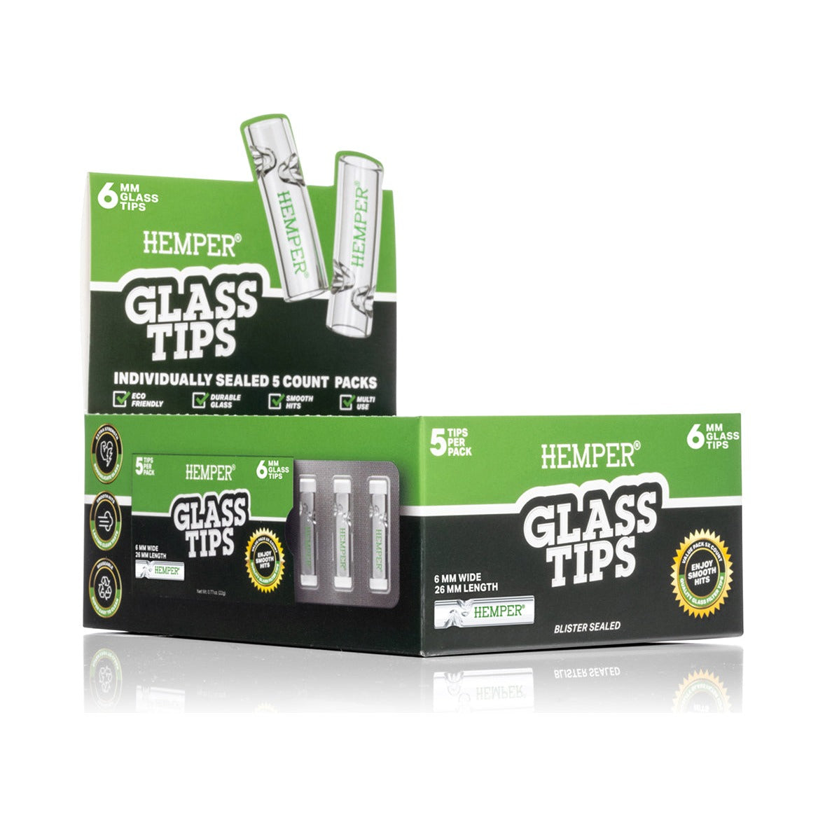 Hemper Glasfilter Tips – 5 Stück | 6–10 mm – Hemper Glass Filter Tips 5pcs 6mm Hauptansicht