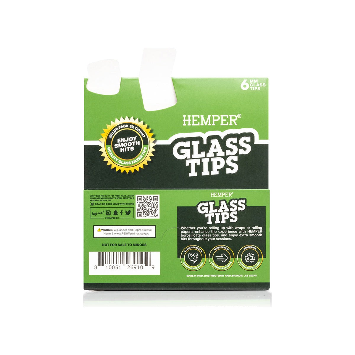 Hemper Glasfilter Tips – 5 Stück | 6–10 mm – Hemper Glass Filter Tips 5pcs 6mm Produktansicht 3