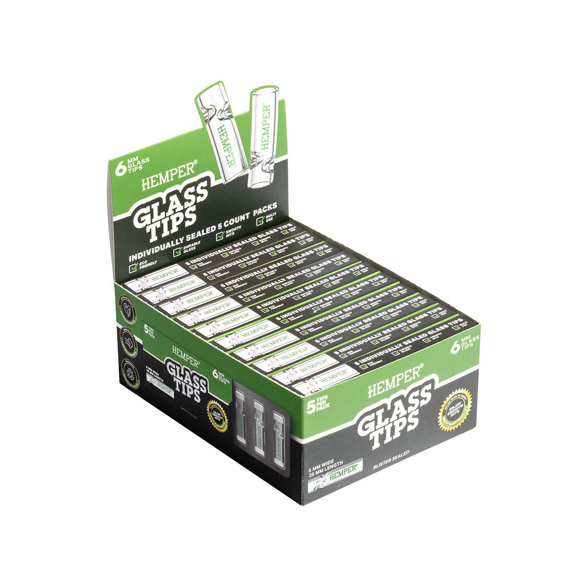 Hemper Glasfilter Tips – 5 Stück | 6–10 mm – Hemper Glass Filter Tips 5pcs 6mm Produktansicht 4