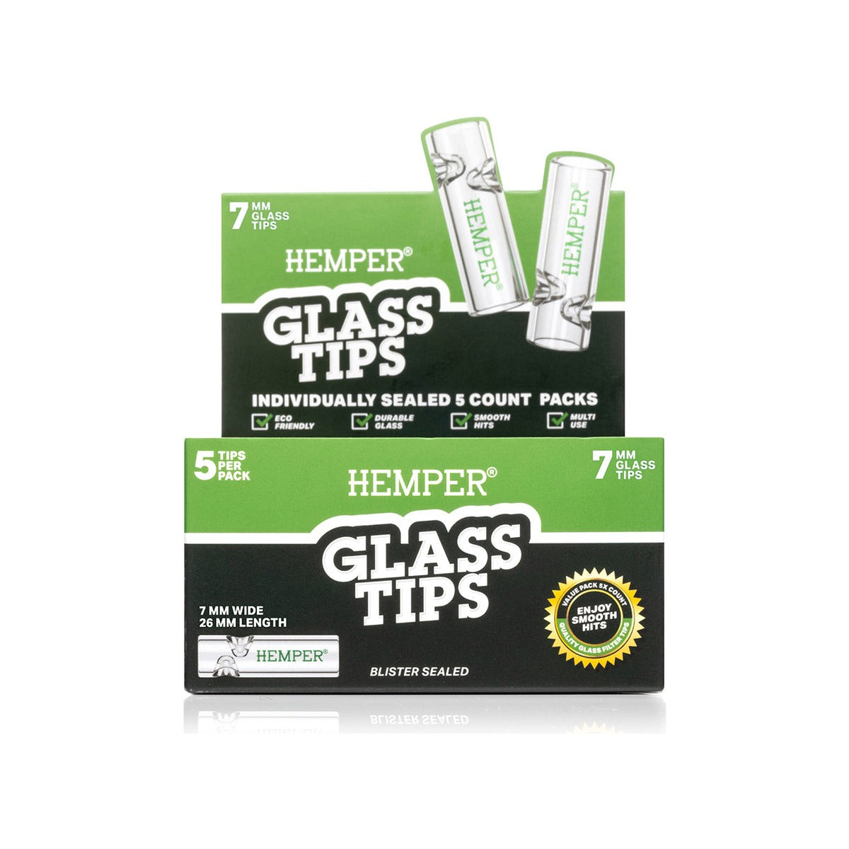 Hemper Glasfilter Tips – 5 Stück | 6–10 mm – Hemper Glass Filter Tips 5pcs 7mm Produktansicht 2