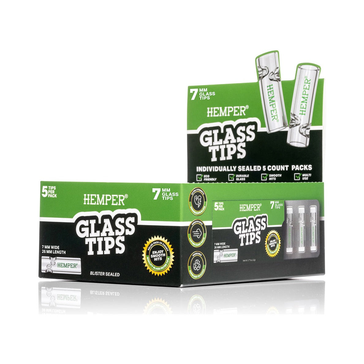 Hemper Glasfilter Tips – 5 Stück | 6–10 mm – Hemper Glass Filter Tips 5pcs 7mm Produktansicht 5